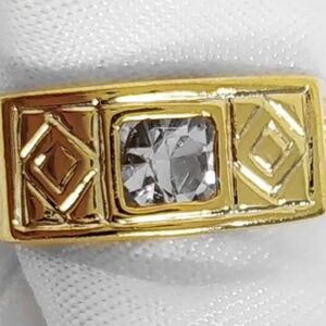 Gold Plated Women's Cubic Zirconia Crystal Pinky Ring Size 5